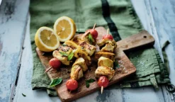 4 brochettes de poulet mariné au citron et au basilic*Picard