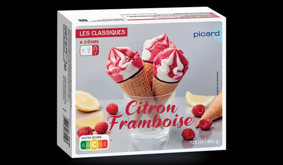 6 cônes citron-framboise*Picard New