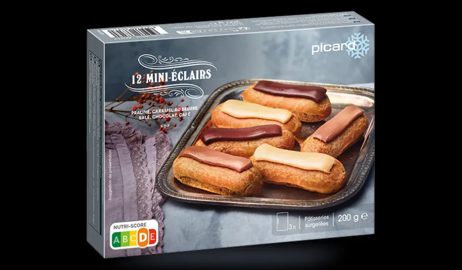 12 mini-éclairs, chocolat, caramel, praliné, café*Picard Discount