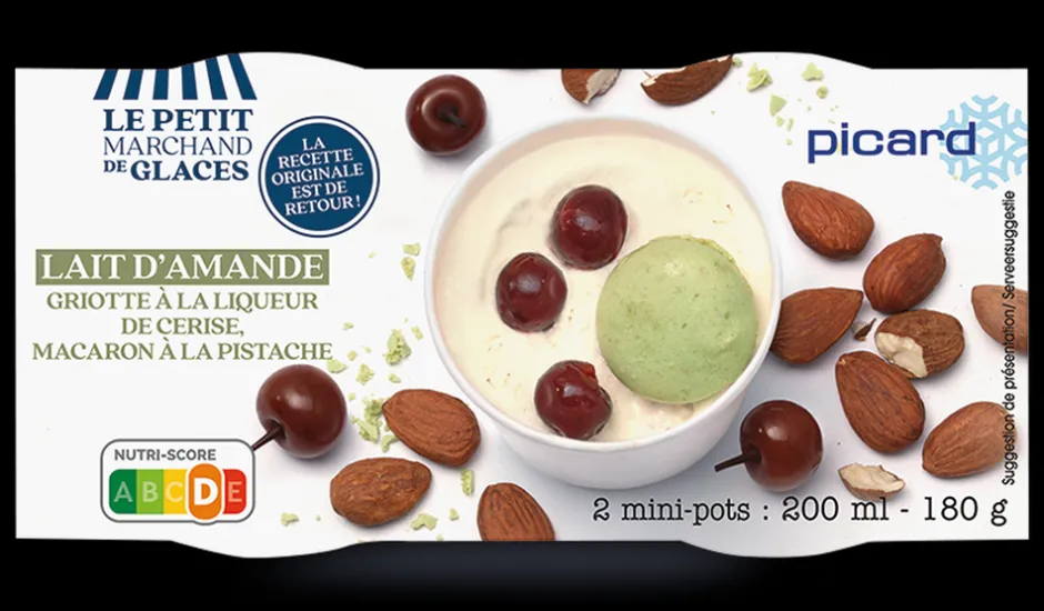 2 mini-pots crème glacée Lait d'amande, griottes*Picard New