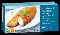 4 portions filet cabillaud MSC, portions panées*Picard Sale