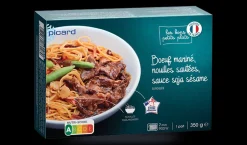 Bœuf mariné, nouilles et légumes sautés, sauce soja sésame*Picard Hot