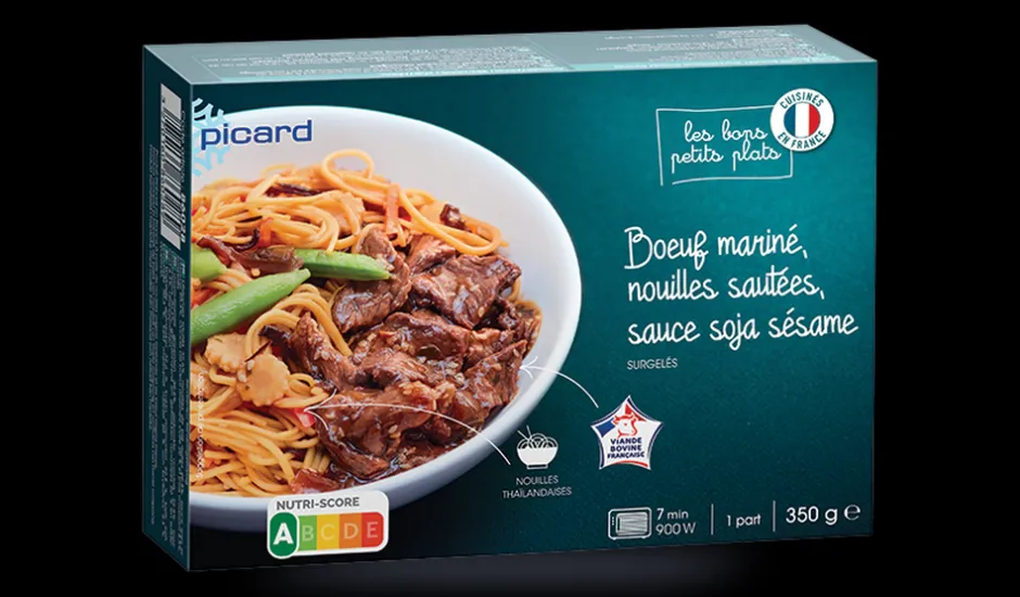 Bœuf mariné, nouilles et légumes sautés, sauce soja sésame*Picard Hot