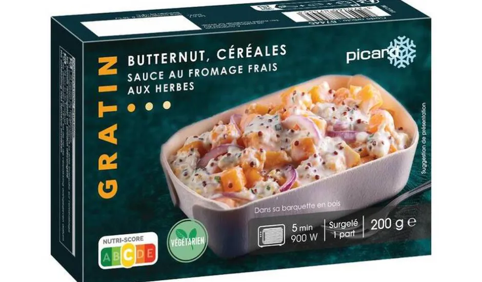 Gratin de courge butternut, céréales, sauce au fromage nature*Picard Hot