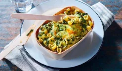 Gratin de pâte, épinard, poireau et sauce au comté*Picard Hot