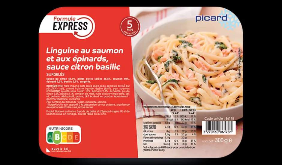 Linguine au saumon et aux épinards, sauce citron basilic*Picard Outlet