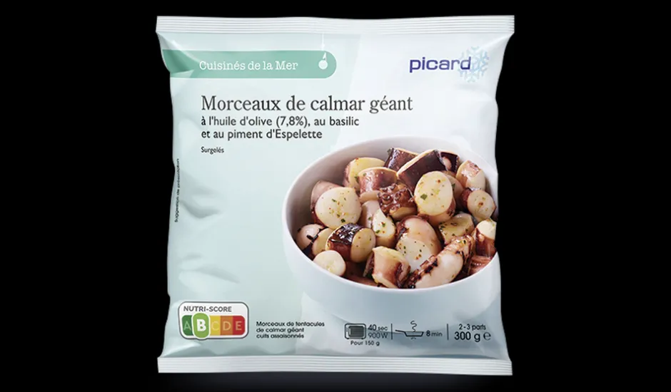 Morceaux de calmar géant huile d'olive basilic pi*Picard Clearance