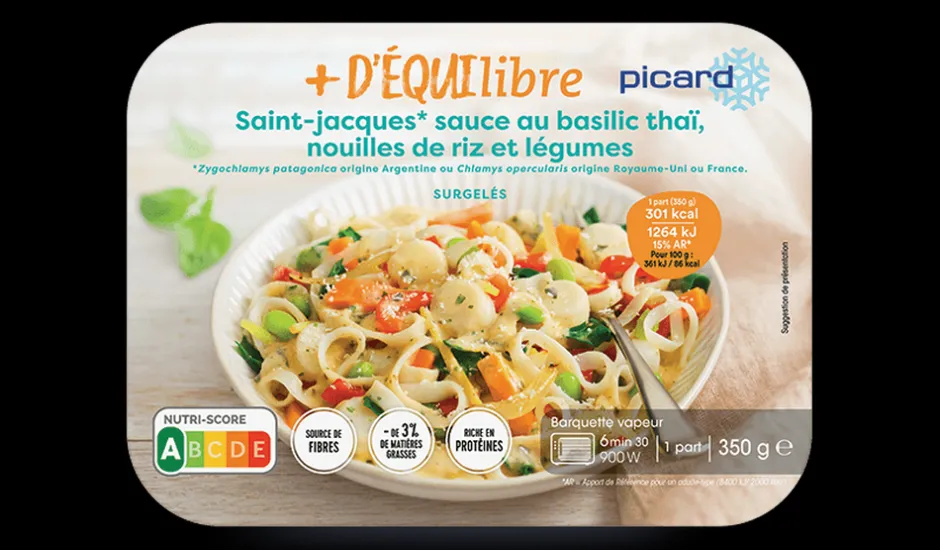 St-Jacques, sauce au basilic thai, nouilles de riz*Picard Hot