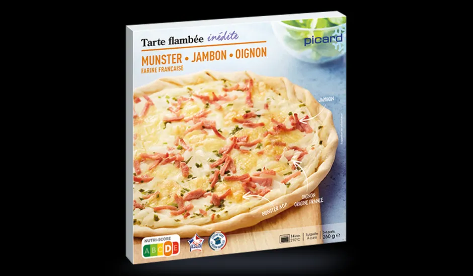 Tarte flambée, munster, jambon, oignon*Picard New