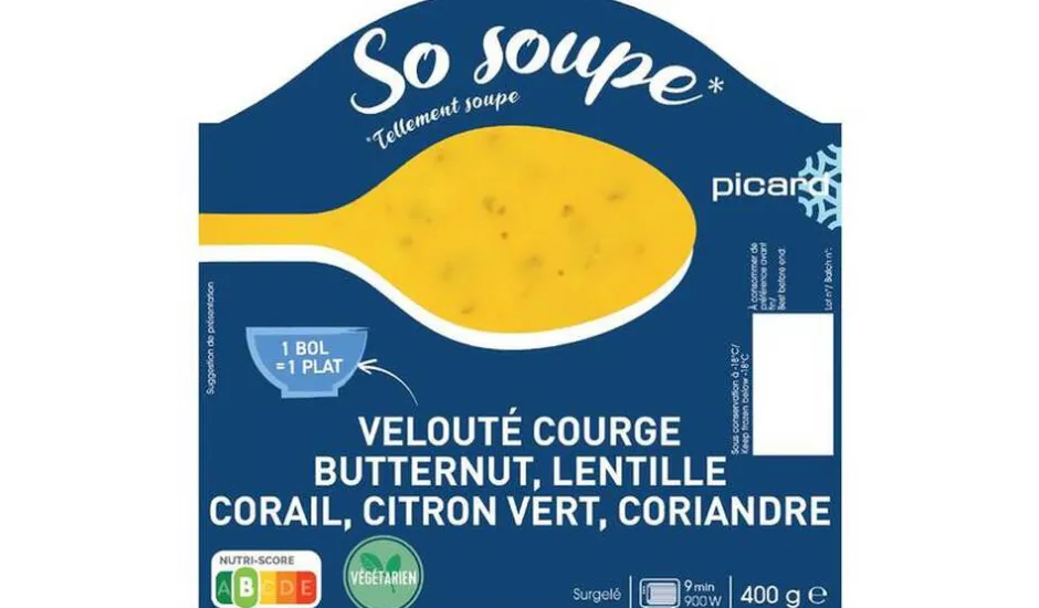 Velouté courge butternut, lentille corail, citron*Picard Sale